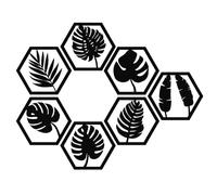 Honeycomb Wall Stickers - Wooden Modern Art Decal, 7-Piece Set, Removable Wall Mural Decoration, DIY Adhesive Walls Decals for Home, Living Room, Bedroom, Office, Creative Interior Design