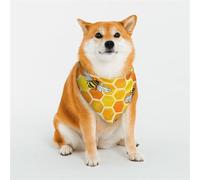 Honeycombs Pattern Dog Bandanas, Comfortable Cotton Triangle Bibs Scarfs for Dogs Or Cats, Cute Pet Kerchief for Small Medium Large Dogs-Small