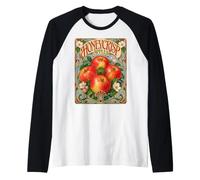 Honeycrisp Apples Art Nouveau Vintage Poster Raglan Baseball Tee