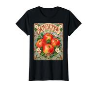 Honeycrisp Apples Art Nouveau Vintage Poster Value Graphic T-Shirt, Women, Black, S