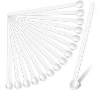 Honeydak 1/32 Teaspoon Micro Scoops 150 Milligram Mini Measuring Spoons Tiny Little Plastic Scoop for Measuring Cosmetics, Powders, Glitter and Seasoning(White, 16 Pieces)