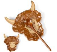 Honeydak 1 Pack Ceramic Spoon Rest for Kitchen Counter Cute Tray Decorative Spoon Rest Tea Bag Dish Tea Light Holder (Highland Cow)