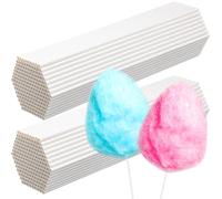 Honeydak 100 Pcs Cotton Candy Cones 13.8 Inch White Cotton Candy Sticks for Sugar Making Supplies White Holder Sticks for Birthday Parties Festivals