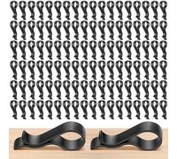 Honeydak 100 Pcs Pant Clips Black Plastic Hanger Clips for Pants, Clothes Pin Fabric Garment Shirt Folding Scarf Hanger Trousers Secured Strut Dress Pack