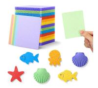 Honeydak 12 Pcs Cellulose Compressed Sponges for Craft 3" x 4" DIY Art Stamps Projects Supplies Assorted Colors Natural Dish Sponges for Classroom Crafts Home Cleaning