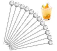 Honeydak 12 Pcs Metal Golf Ball Cocktail Picks 4.7 Inch Reusable Cocktail Stirrer Golf Themed Picks for Drink Appetizers Sandwich Fruit Skewers Catered Events Buffet Party Holiday Supplies