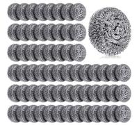 Honeydak 150 Pieces Stainless Steel Scourers Steel Wool Scrubbers Separately Packaged 15 Gram Metal Scourers Sponges Wire Scouring Pad for Stoves, Pots, Pans, Oven, Cooker Hoods for Kitchen Bathrooms