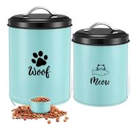 Honeydak 2 Pack Dog and Cat Treat Container Metal Pet Food Jar with Lid Cookie Container for Farmhouse Kitchen Counter Green Treat Jar Food Storage for Pet