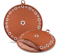 Honeydak 2 Pcs 10 Inch Tortilla Warmer Pouch, Mexican De Barro Talavera Pottery Pattern Microwavable Insulated Cloth Pouch for Tortillas, Tacos, Naan, and Pizza Rolls