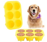 Honeydak 2 Pcs 6 Cavities Silicone Dog Treat Molds Large 25-75lbs for Making Ice Snacks Frozen Dog Treat Molds Cavity Reusable Tray for Puppy Interactive Puppy Toys for Boredom