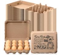 Honeydak 50 Pcs Egg Cartons Bulk 12 Count 3x4 Style Pulp Paper Egg Tray Dozen Reusable Container Holder Storage Box for Supermarkets Fresh Kitchen Vegetable Family Farm Markets