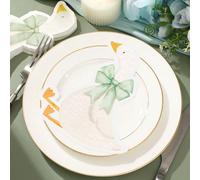 Honeydak 50 Pcs One Silly Goose Paper Napkins Sage Green Bow One Silly Goose Disposable Napkins Birthday Decorations for 1st Birthday Party Baby Shower Decorations Table Supplies