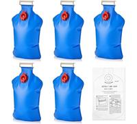 Honeydak 6 Pack Toilet Tank Insert Water Save Conserving Tank Insert 2.3l Blue Toilet Water Saving Storage Containers Flush Replacement Brick Storage Bag for Bathroom, 13 x 8 Inches