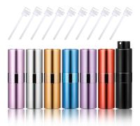 Honeydak 7 Pcs Perfume Atomizer Cologne Travel Bottle, Refillable Perfume Portable Atomizer Bottle, Large Empty Sprayer Dispenser for Outgoing Twist Type Pocket Cologne Sprayer, silver, gold, black