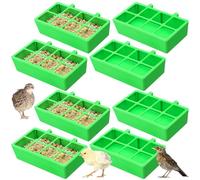 Honeydak 8 Pack No Mess Chicken Feeder Trough Removable 8 Slots Hanging Chicken Feeder Bowl Water Trough Food Dispenser Tool for Pigeon Parrots Chicks Quail Duck Bird Poultry Animal