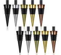 Honeydak Classic Bottle Stopper Stainless Steel Wine Stopper with Threaded Post Metal Wine Stopper Blank Bottle Stopper Inserts Set Hardware for Wine Party Wood Turning DIY Project (10 Pieces)