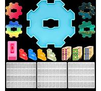 Honeydak Dominoes Mold Set Domino Bracket Epoxy Mold Mexican Resin Dominos Stand Silicone Mould Train Centerpiece Fiesta Dominos Mould for DIY Crafts Making