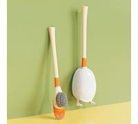 Honeydak Funny Swan Duck Toilet Brush with Holder Bowl and Long Handle Set Ventilated Creative Toilet Bowl Brush and Holder Bathroom Decor with Removable Base for Cleaning Scrubbing (White,Duck)