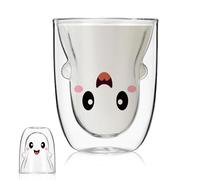 Honeydak Halloween Ghost Coffee Cup Cute Tea Milk Mug Double Wall Insulated Cup Nice Gift for Women, Men and Office People(Clear,Cute)