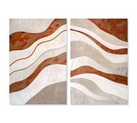 Honeyed Ripples Duo Canvas Print Abstract Boho Art Set by Art Remedy, Gallery Wrapped, 10 x 15