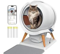 Honeyguaridan Automatic Cat Litter Box,IPX5 Waterproof Self Cleaning Litter Boxes,Smart App-Controlled with 4 Cleaning Modes, Odor-Free,Safety Protection Includes Trash Bags,for Multiple Cats
