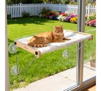 Honeyguaridan Cat Window Hammock, Window Cat Bed with 4 Strong Suction Cups, 18kg Weight Capacity, Easy Installation&Washable, Reversible for Year-Round Use, Cordless Design for Enhanced Safety