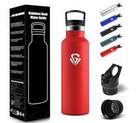 HoneyHolly Children's Water Bottle, 500 ml, BPA-Free, Drinking Bottle with Straw, Leak-Proof Insulated Flask, Double-Walled, Stainless Steel, Thermos Flask for School, Travel, Jogging - Red