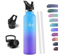 HoneyHolly Drinking Bottle 1 Litre, BPA-Free, Stainless Steel, Thermos Flask, Leak-Proof Insulated Flask, Double-Walled, Water Bottle, Thermos Flask, with Straw, Suitable for Carbonated Drinking