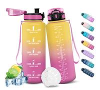 HoneyHolly Drinking Bottle 1500 ml, Leak-Proof with Time Marking, Water Bottle, Drinking Bottles with Filter, Suitable for Carbonated Drinks, Water Bottle for Hiking, Running, Cycling