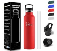 HoneyHolly Drinking Bottle 750 ml, BPA-Free, Stainless Steel, Leak-Proof Insulated Flask, Double-Walled, Stainless Steel Water Bottle, with Straw, Thermos Flask, Suitable for Carbonated Drinks