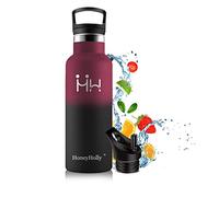 HoneyHolly Insulated Water Bottle 500ml Stainless Steel BPA Free Leak Proof Water Bottle for Kids Kids Kids School Sports Cycling Wine Black