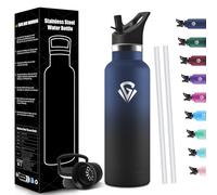 HoneyHolly Insulated Water Bottle, 750 ml, 18/8 Stainless Steel, Thermal Bottle, Double-Walled Vacuum Bottle, Thermal Bottles, BPA Free, Water Bottle with Straw, Thermos for Gym, Sport, Bike