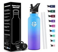 HoneyHolly Insulated Water Bottle, 750 ml, 18/8 Stainless Steel, Thermal Bottle, Double-Walled Vacuum Bottle, Thermal Bottles, BPA Free, Water Bottle with Straw, Thermos for Gym, Sport, Bike