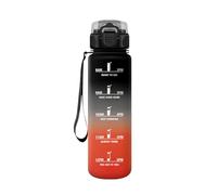 HoneyHolly Sports Water Bottle, 1000 ml, Leak-Proof Plastic, Water Bottle, Suitable for Carbonated Drinks, Sports Bottle for Bicycle, Children, School, Fitness, Yoga, Black Red