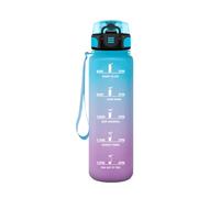 HoneyHolly Sports Water Bottle, 1000 ml, Leak-Proof Plastic, Water Bottle, Suitable for Carbonated Drinks, Sports Bottle for Bicycle, Children, School, Fitness, Yoga, Blue Purple