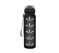 HoneyHolly Sports Water Bottle, 500 ml, Leak-Proof Plastic, Water Bottle, Suitable for Carbonated Drinks, Sports Bottle for Bicycle, Children, School, Fitness, Yoga, Black