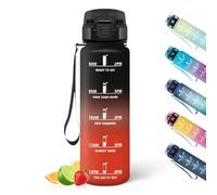 HoneyHolly Sports Water Bottle, 500 ml Waterproof Design with Time Scale, Bottle, Reusable, Lightweight, Graduated Water Bottle for Running, Cycling, Working, School