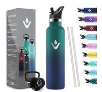 HoneyHolly Thermal Water Bottle, 1 Litre, BPA Free, Thermal Bottle, Double Walled Vacuum Insulated Bottle, 18/8 Stainless Steel, Thermal Water Bottles, with Straw, Thermos for Gym, Sports, Bike