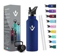 HoneyHolly Thermos Flask, 500 ml, BPA-Free, Stainless Steel, Leak-Proof Insulated Flask, Double-Walled, Children's Stainless Steel, with Straw, Suitable for Carbonated Drinking Bottle