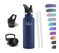 HoneyHolly Thermos Flask, 500 ml, BPA-Free, Stainless Steel, Leak-Proof Insulated Flask, Double-Walled, Water Bottle, Stainless Steel, Thermos Flask, with Straw, Suitable for Carbonated Drinking