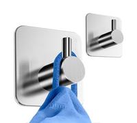 HoneyHolly Towel Rail No Drilling Required, Pack of 2 - Towel Rail, Stainless Steel for Heavy Duty, Self-Adhesive Hooks, No Drilling, Towel Holder for Kitchen, Bathroom, Toilet, Office