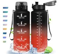 HoneyHolly Water Bottle, 1.5 L, Sports Water Bottle with Time Marking, with Filter, Leak-proof Drinking Bottle, BPA-Free, Water Bottle for Sports, Fitness, Yoga, School, Office