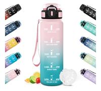 HoneyHolly Water Bottle, 500ML, Leakproof Water Bottles, Reusable Gym Water Bottle, with Time Marker, Bottle for Running, Cycling, Working, Going to School