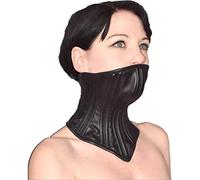 Honeylust - Lockable bondage neck corset with chin - Fetish collar for a straight head position - BDSM sex toy for silent slaves