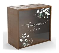 Honeymoon Fund Box with Lock | Wooden Wedding Card Box, Acrylic Wedding Decorations for Reception, Mr. and Mrs. Money Cash Boxes | Baby & Wedding Registry Engagement Gifts for Couples, Bride & Bridal