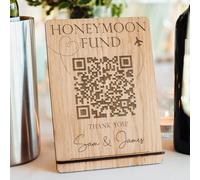 Honeymoon QR Code Wedding Sign | Venmo QR Code Wooden Personalised Decorations | Custom and Personalised with your names and QR Code for ease of use