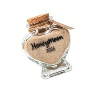 Honeymoon Sand Keepsakes Jar Engagement Gift, Wedding, Bridal Shower, Romantics Honeymoon for Newlywed Couple Heart Shape Glass Jar with Corks