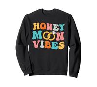 Honeymoon Vibes Retro Groovy Vintage Just Married Couple Sweatshirt