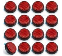 Honeyone 16 Pack Bike Reflectors Stick On Motorcycle Trailer Safety Markers | Compact Circular Reflective Design, Adhesive Mount Use, Night Visibility Support for Vehicles Equipment Safety