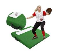 honeypet Portable 4" Pitching Mound, Regulation Size, Synthetic Turf, Green, Baseball & Softball Pitching Trainer